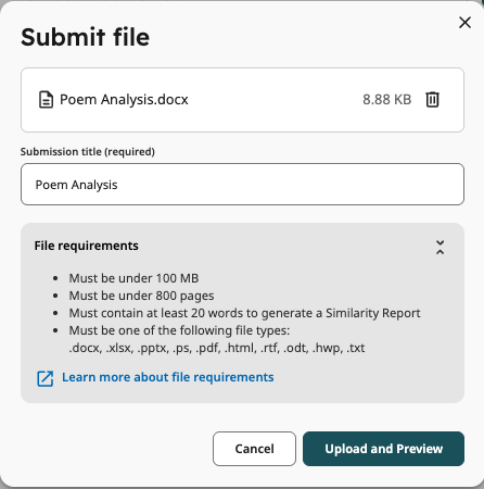 Microsoft OneDrive upload option for a Standard Assignment
